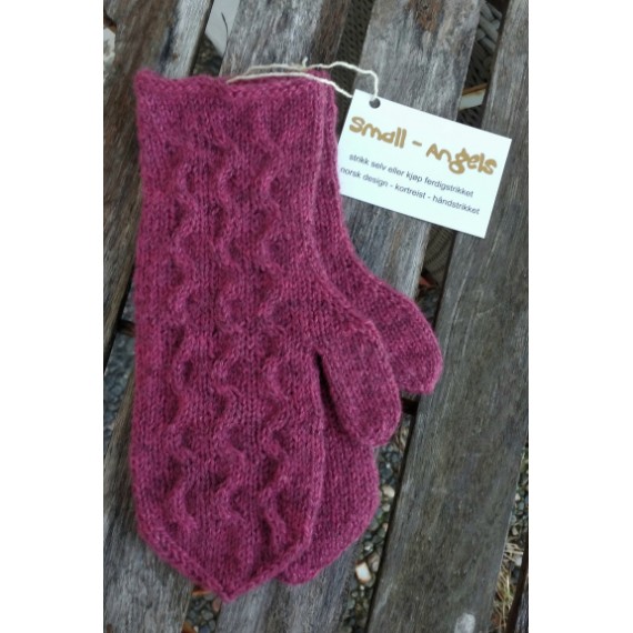 HÅNDSTRIKKET EMILIE  FLETTEVOTTER  ULL CERISE  XS