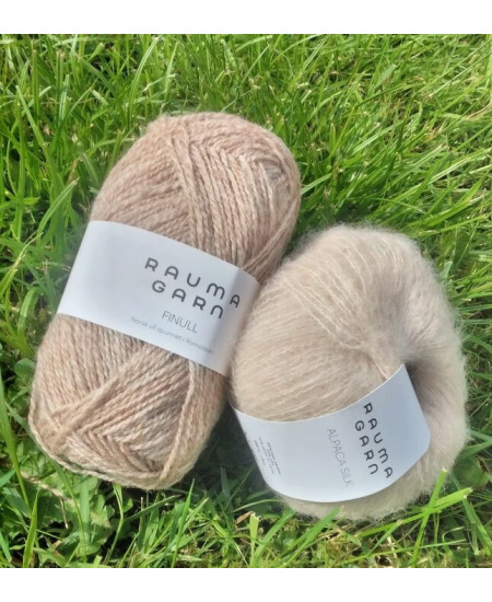 STRIKKEPAKKE KATRINE VENDBAR LUE  BEIGEMELERT/BEIGE
