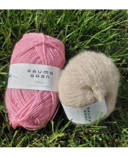 STRIKKEPAKKE KATRINE VENDBAR LUE ROSA/BEIGE