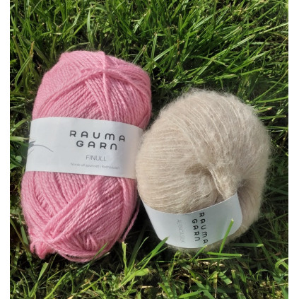 STRIKKEPAKKE KATRINE VENDBAR LUE ROSA/BEIGE