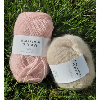 STRIKKEPAKKE KATRINE VENDBAR LUE  LYS ROSA/BEIGE