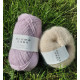 STRIKKEPAKKE KATRINE VENDBAR LUE  LYS LILLA/BEIGE