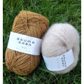 STRIKKEPAKKE KATRINE VENDBAR LUE  KAMELBRUN/BEIGE