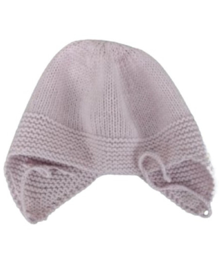 HÅNDSTRIKKET  BARNELUE JAKOB M / ØREKLAFFER  MERINOULL  12 - 18 MNDR ,  48 - 50 cm