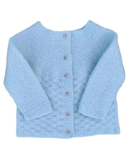 STRIKKEPAKKE  LUKAS  BABYJAKKE  - ROSA SKY