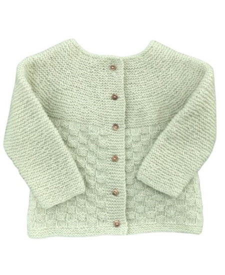 STRIKKEPAKKE  LUKAS  BABYJAKKE  - LYS BEIGE MELERT