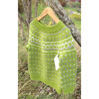 STRIKKEPAKKE SKOG GENSER - EPLEGRØNN - BARN