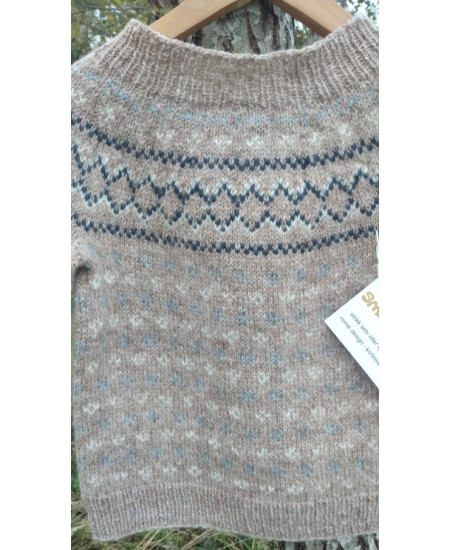 HÅNDSTRIKKET GENSER SKOG   ULL 1 - 2  ÅR