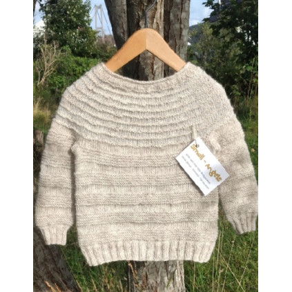 STRIKKEPAKKE  VILDE  RILLE GENSER  -  LYS BEIGEMELERT / BRUN